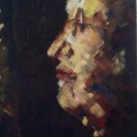 male head portrait in acrylic from confession painting by kathryn sassall