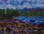 impressionist painting of water's edge in Tasmania