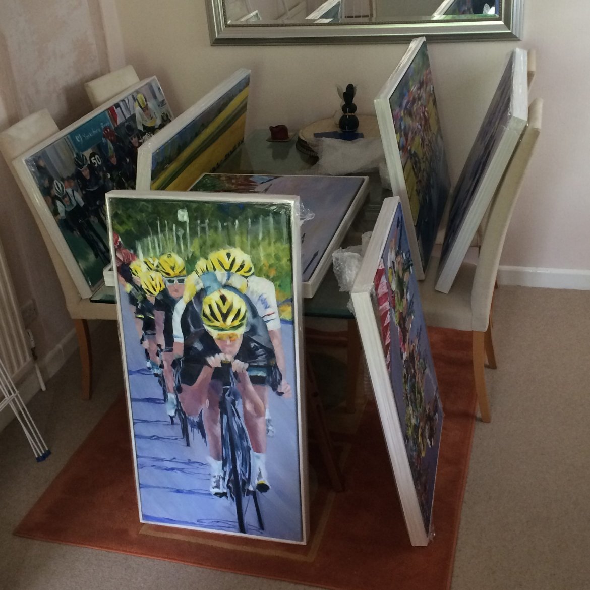 paintings ready framed for exhibition and selling